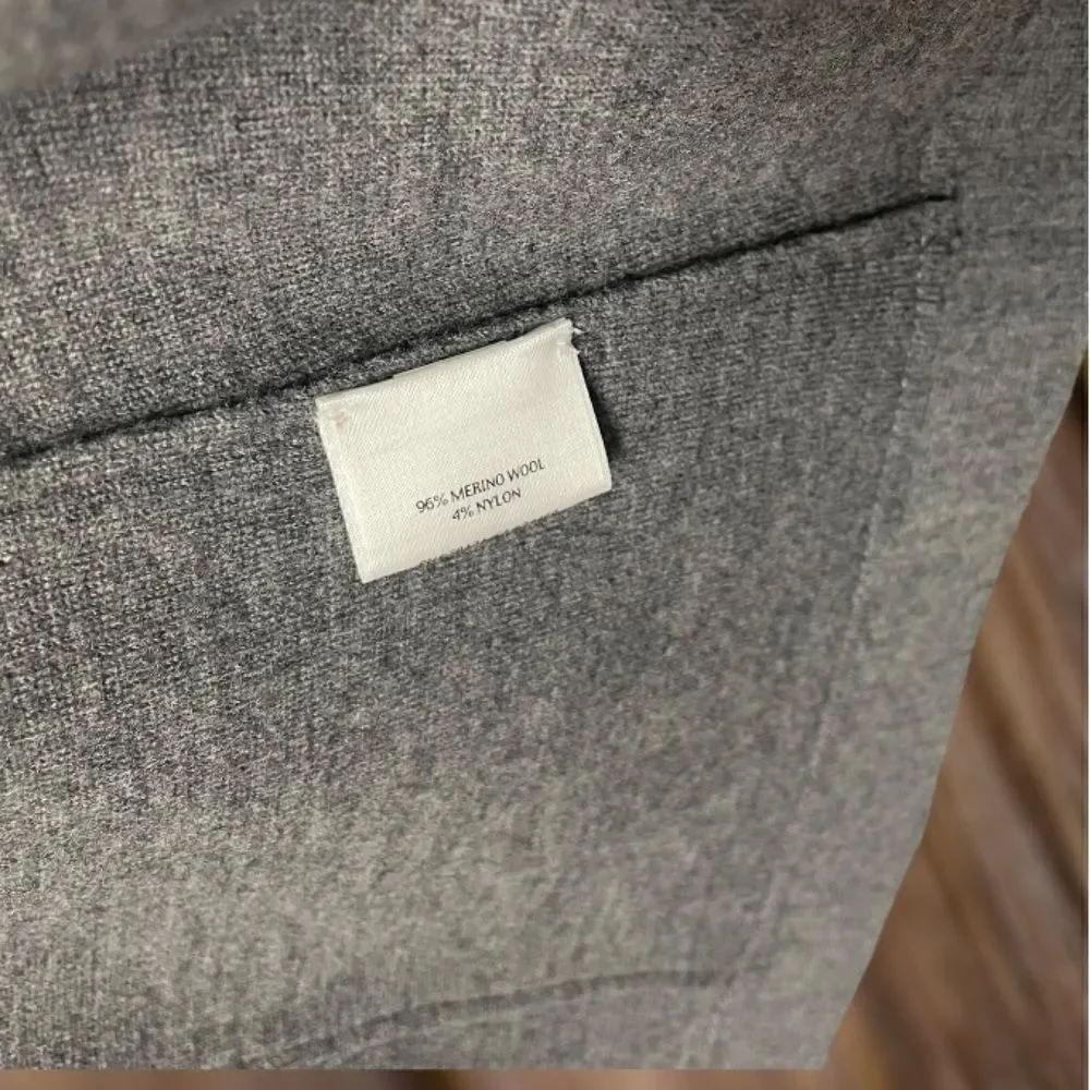 EILEEN FISHER Gray Merino‎ Wool Jacket Sz XS
